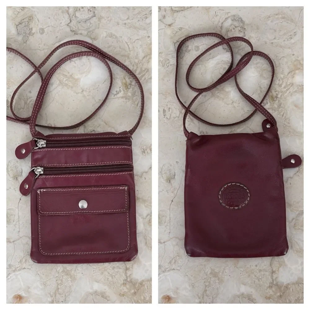 Vintage Roots Hanging Pouch Leather Crossbody Bag - Picture 4 of 15
